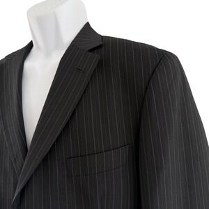 Hugo Boss Suit Jacket Mens 40 Black Scorsese Pinstripe Virgin Wool 3 Button USA